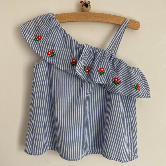 Janie and Jack Baby Girl Kids 100% Cotton Embroidered Striped Dress 18-24 Months - Picture 2 of 6